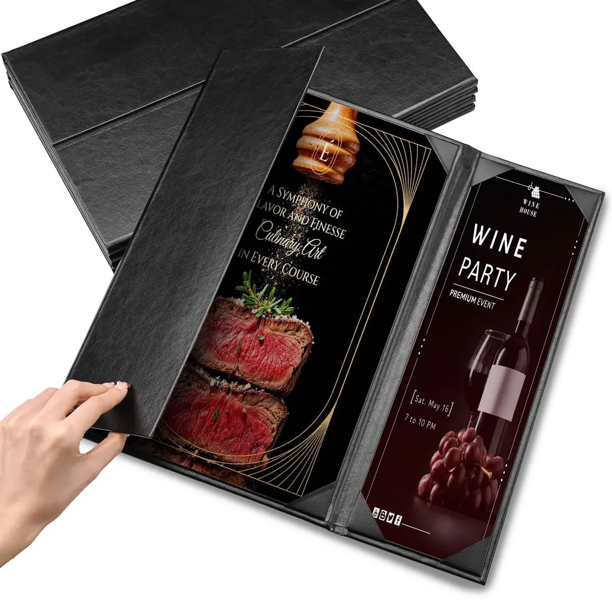 Yescom 8.5X14 Pu Leather Menu Covers Set(5) 7