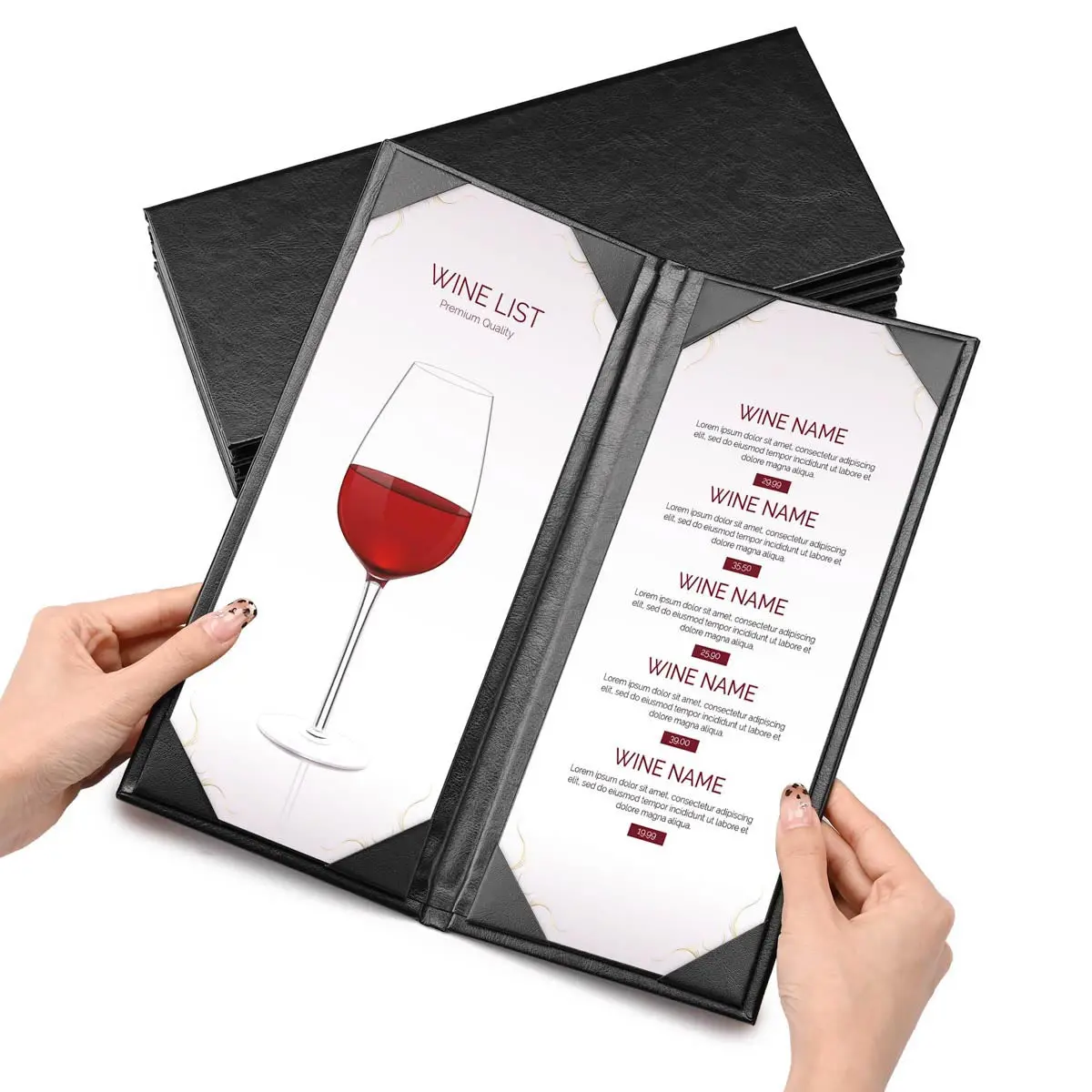 Yescom 4.25X11 Pu Leather Bar Wine Menu Covers Set(5) 2