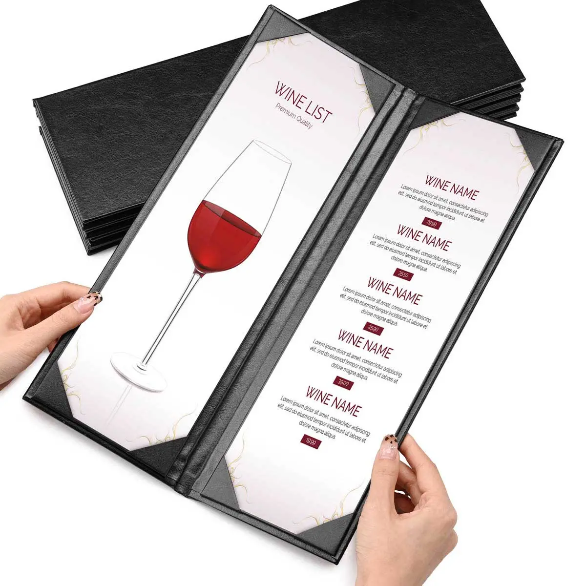 Yescom 4.25X14 Pu Leather Bar Wine Menu Covers Set(5) 2