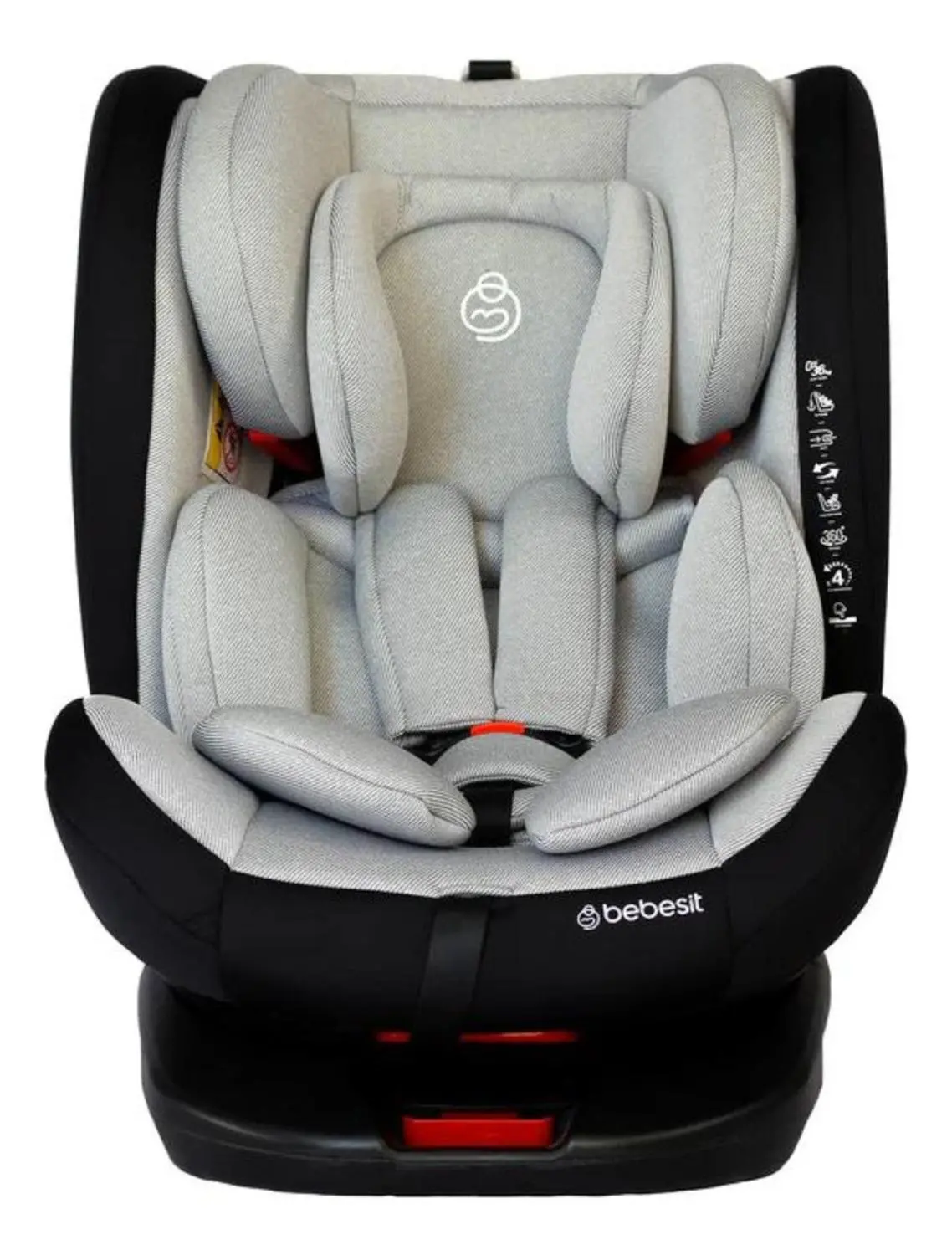 Autoasiento Para Carro Isofix Saturno Gris - Bebesit 1