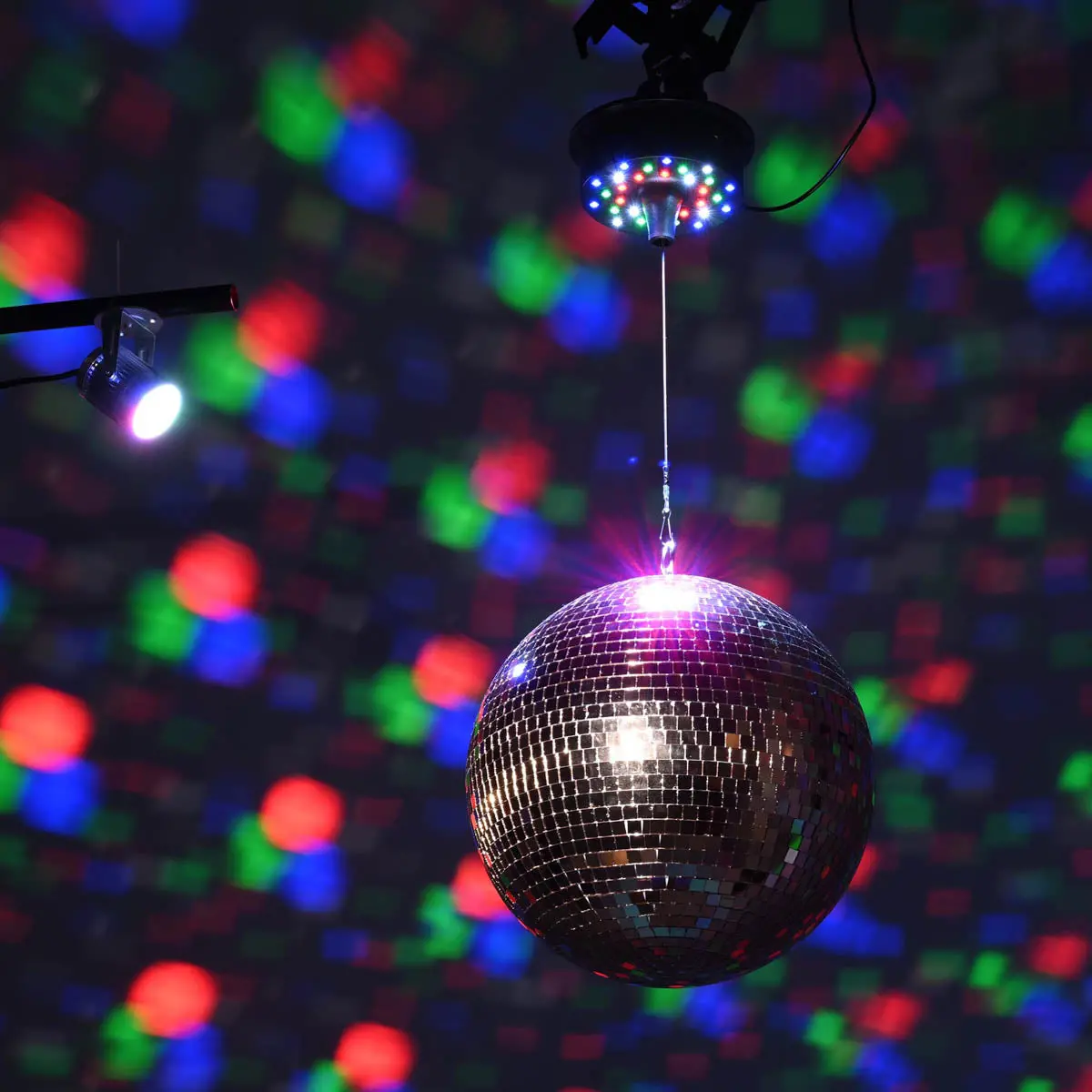 Yescom Shiny Disco Ball With Motor, Rgb Light Event Party Decor 1