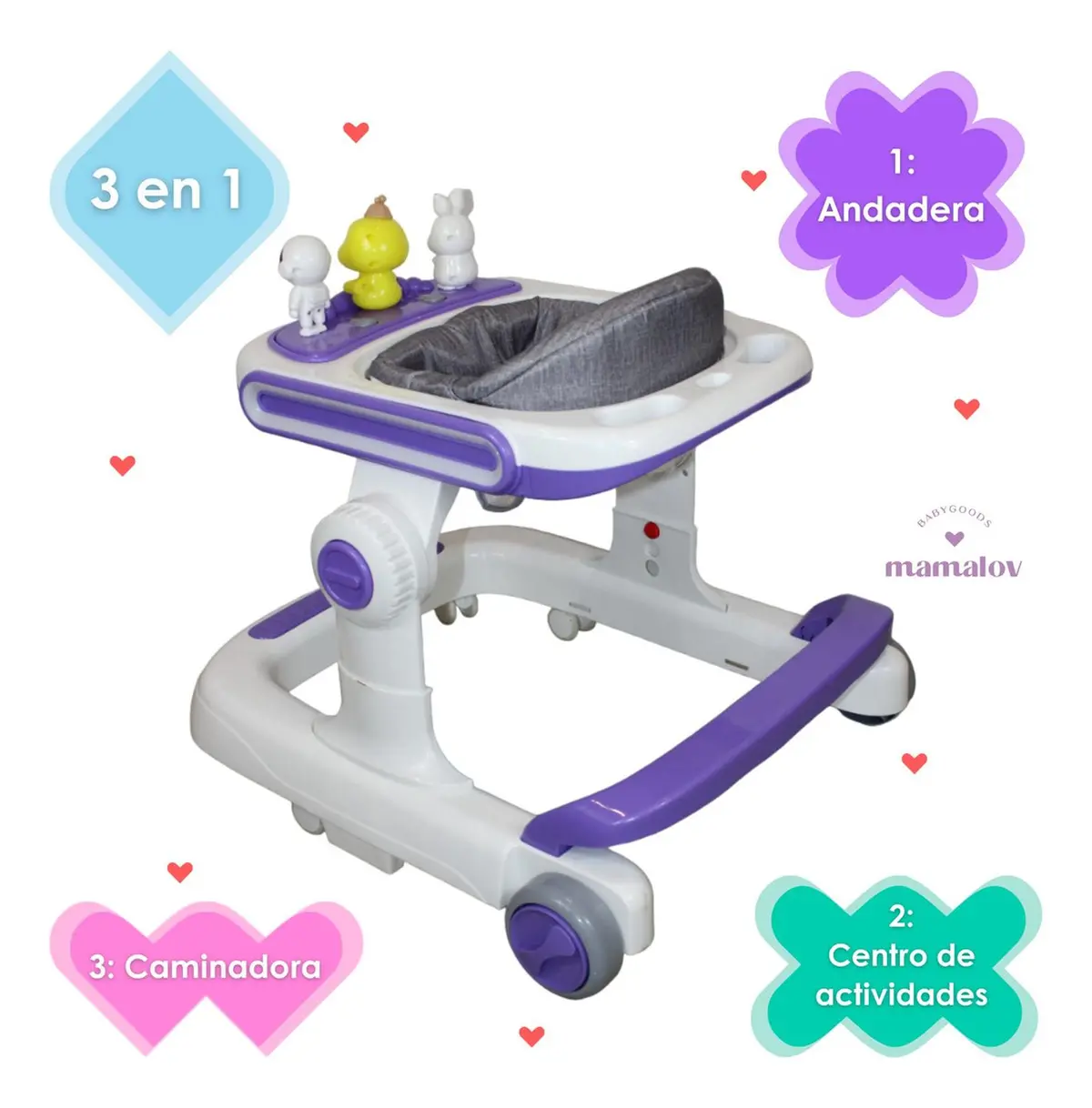 Andadera Caminadora Para Bebé 3 En 1 Musical Ibaby Espacial 2