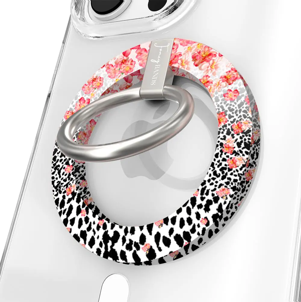 Flower-Fetti Leopard Hold It Fancy Magsafe Grip Ring 1
