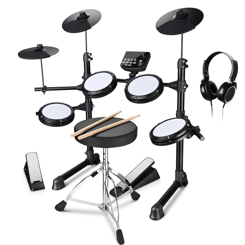 Yescom Electronic Drum Kit With Headphones & Quiet Mesh 1