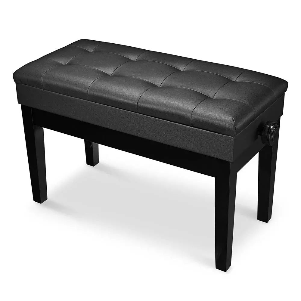 Yescom Leather Upholstered Piano Bench Seat Adjustable Height 1