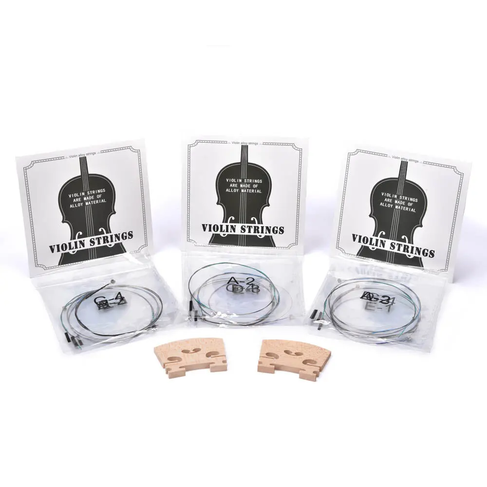 Yescom Violin Strings Set & Bridges 3/4-4/4 1