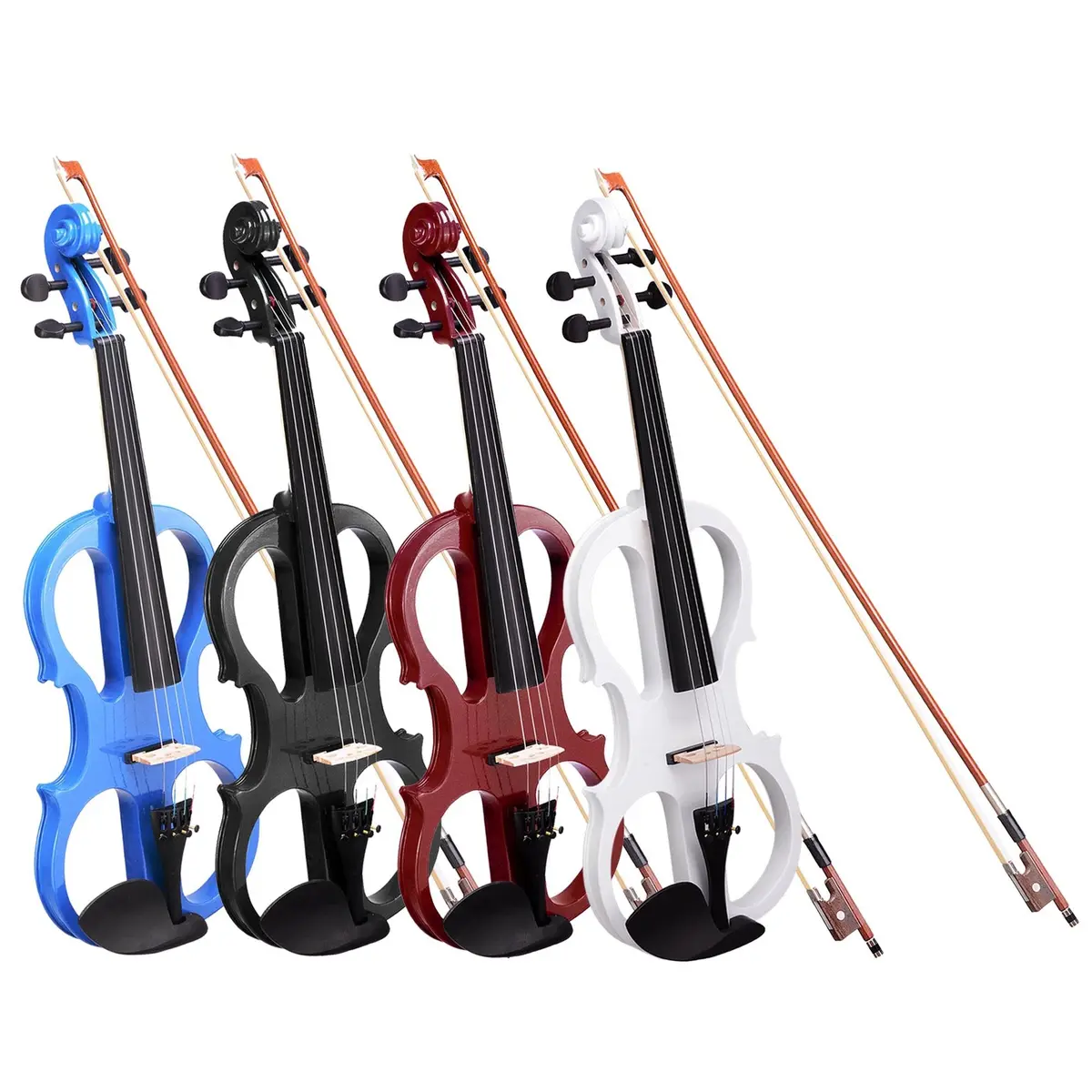 Yescom 4/4 Full Size Electric Violin Bow Headphone Case Set 1