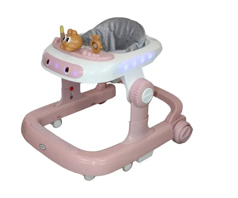 Andadera Y Caminadora 3 En 1 Musical Luces Led Rosa Ibaby 2