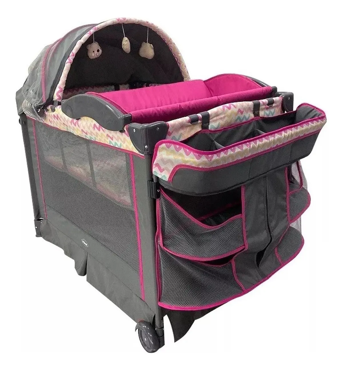 Cuna Corral Mecedor Para Bebe Prinsel Verona Rosa 6071 1