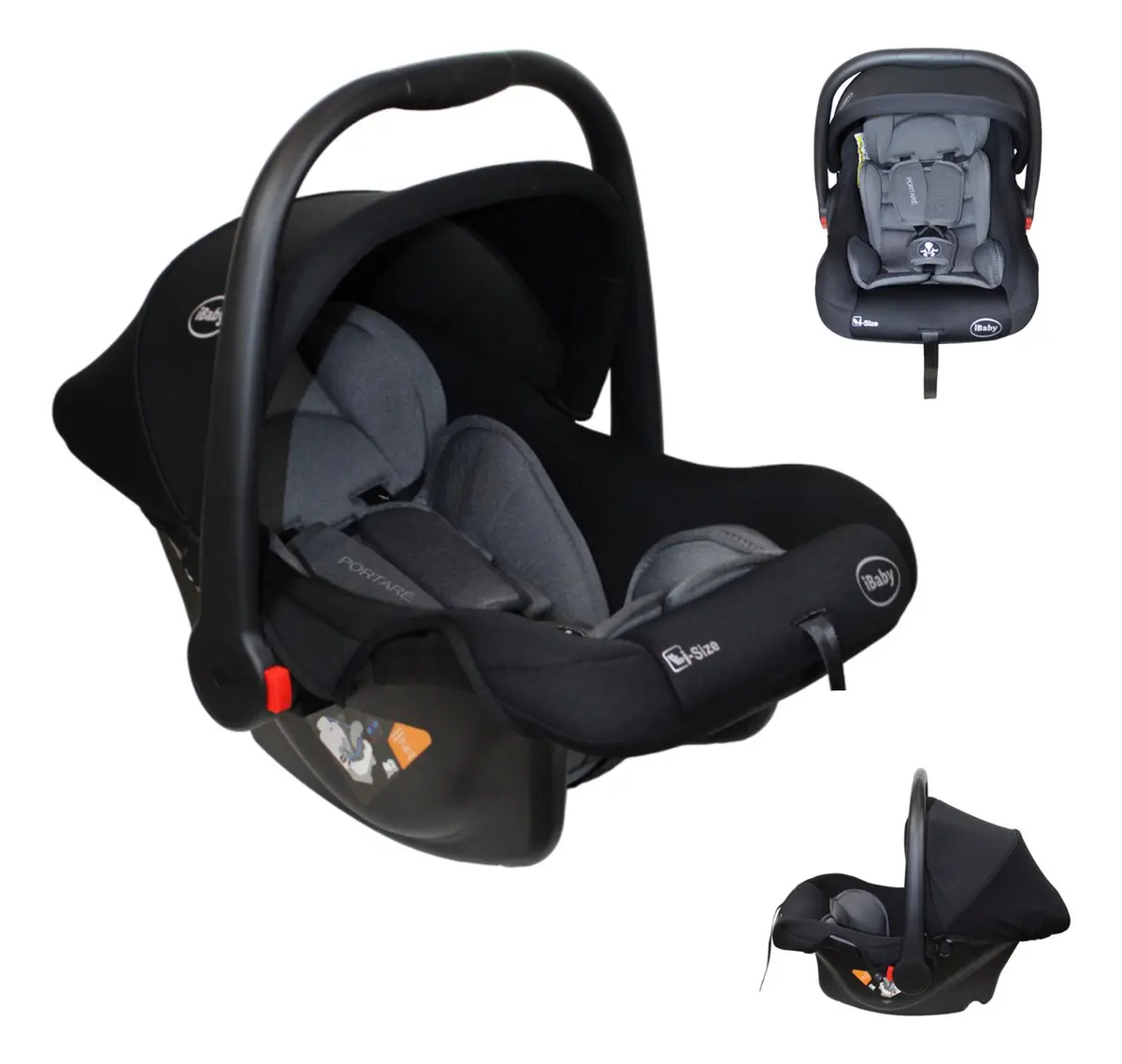 Autoasiento Portaré 3 En 1 Negro Ibaby 1