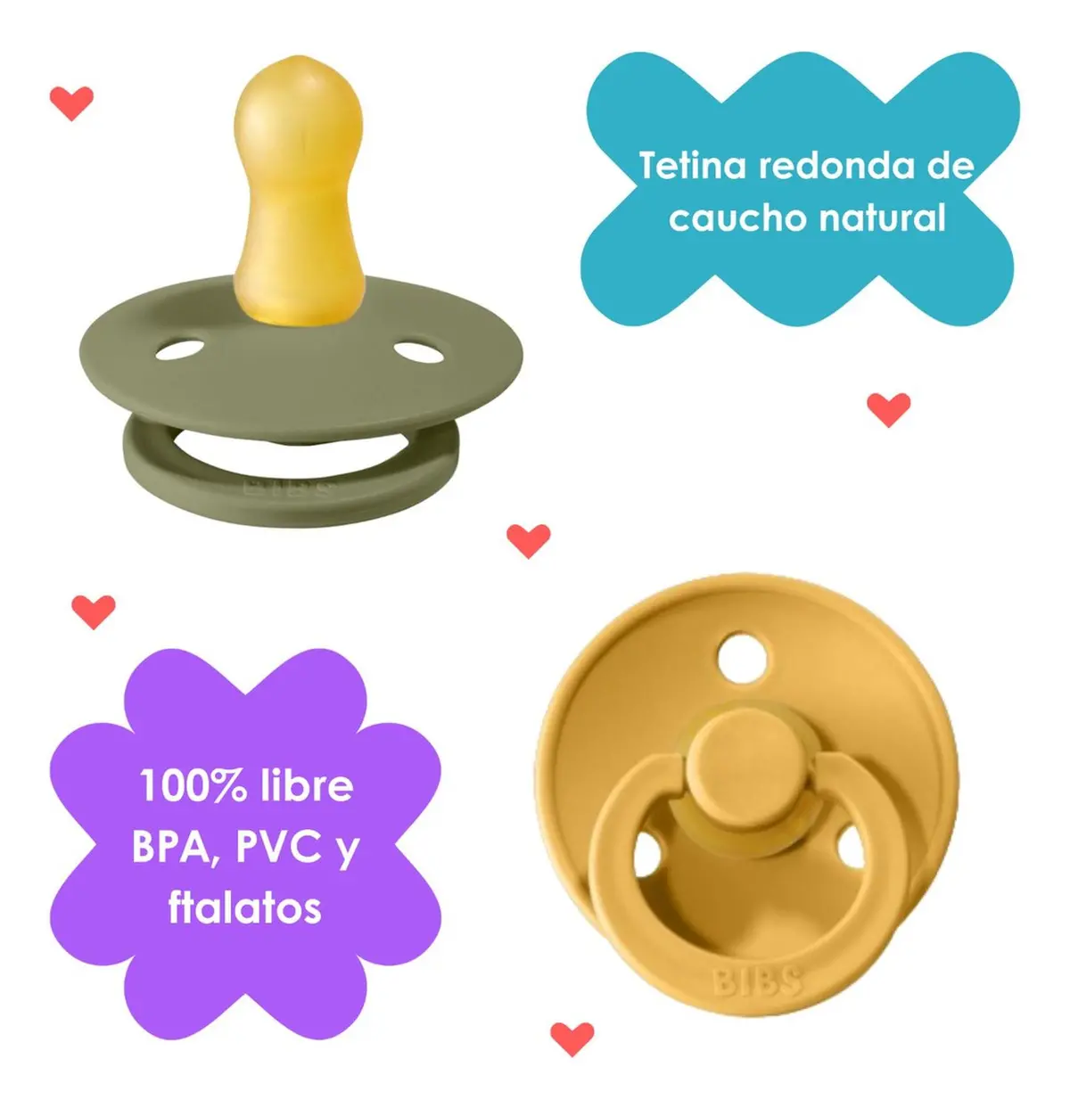 Chupones 2 Pzs 0-6 M - Honey Bee/Olive 110273 Bibs Dinmark 2