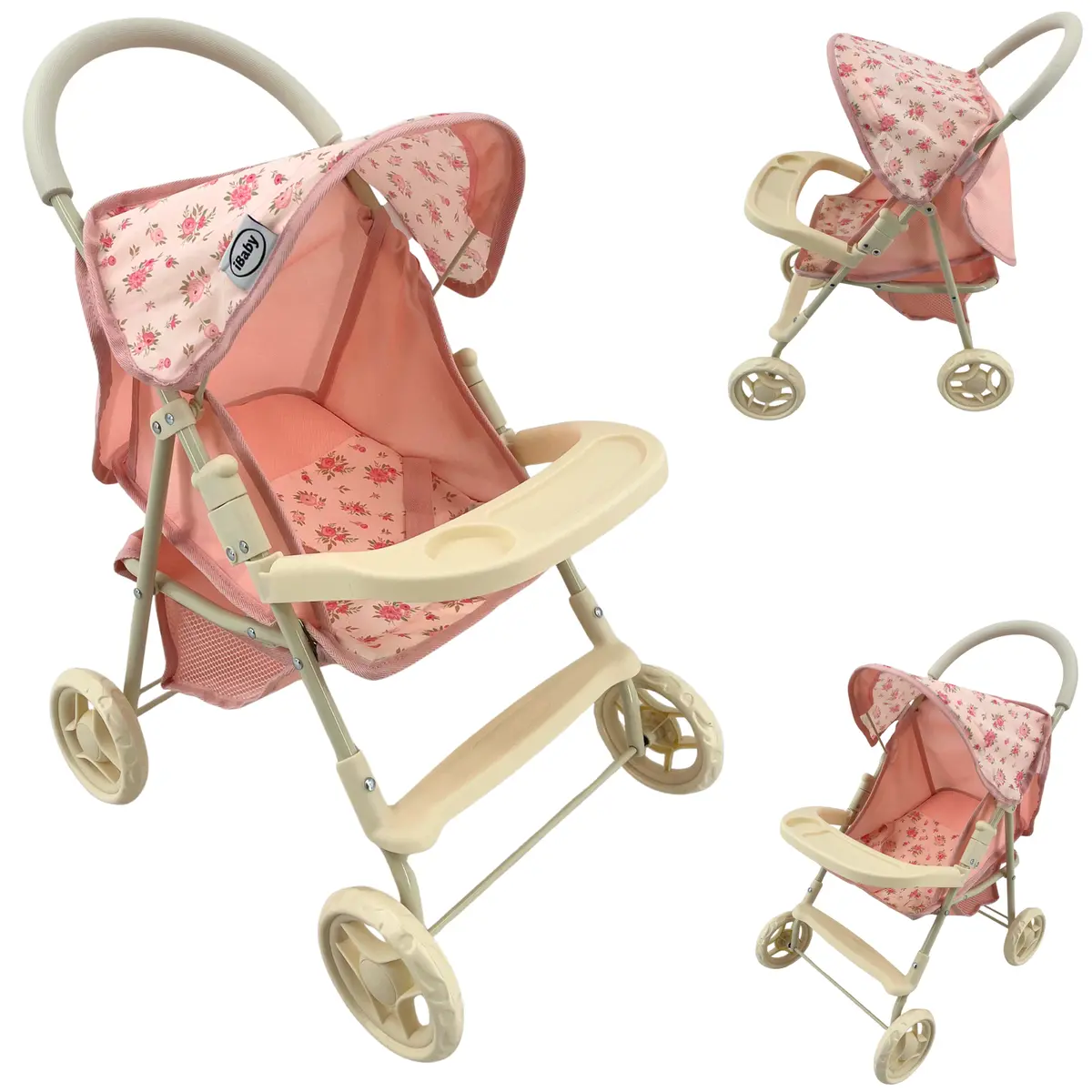 Carriolita De Juguete Para Muñecas Con Respaldo De Posiciones Plegable Faito Roses Ibaby 1