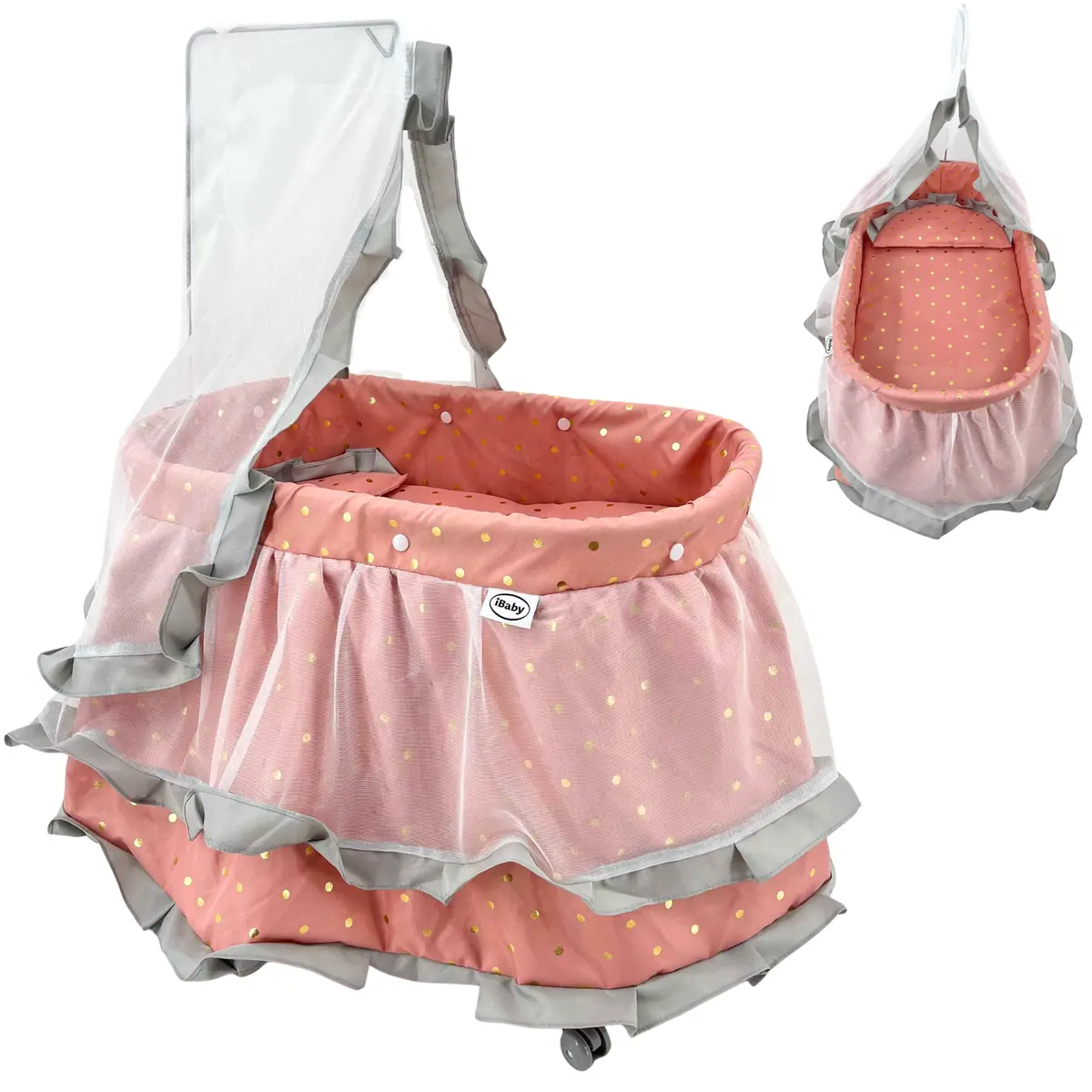 Moises Cuna Camita De Juguete Con Mosquitero Para Muñeca Moisseto 325689 Ibaby 3