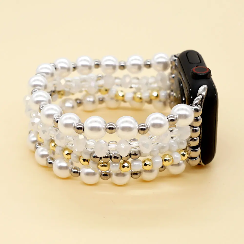 Fancy Pearl Heishi Bracelet Band For Apple Watch 1
