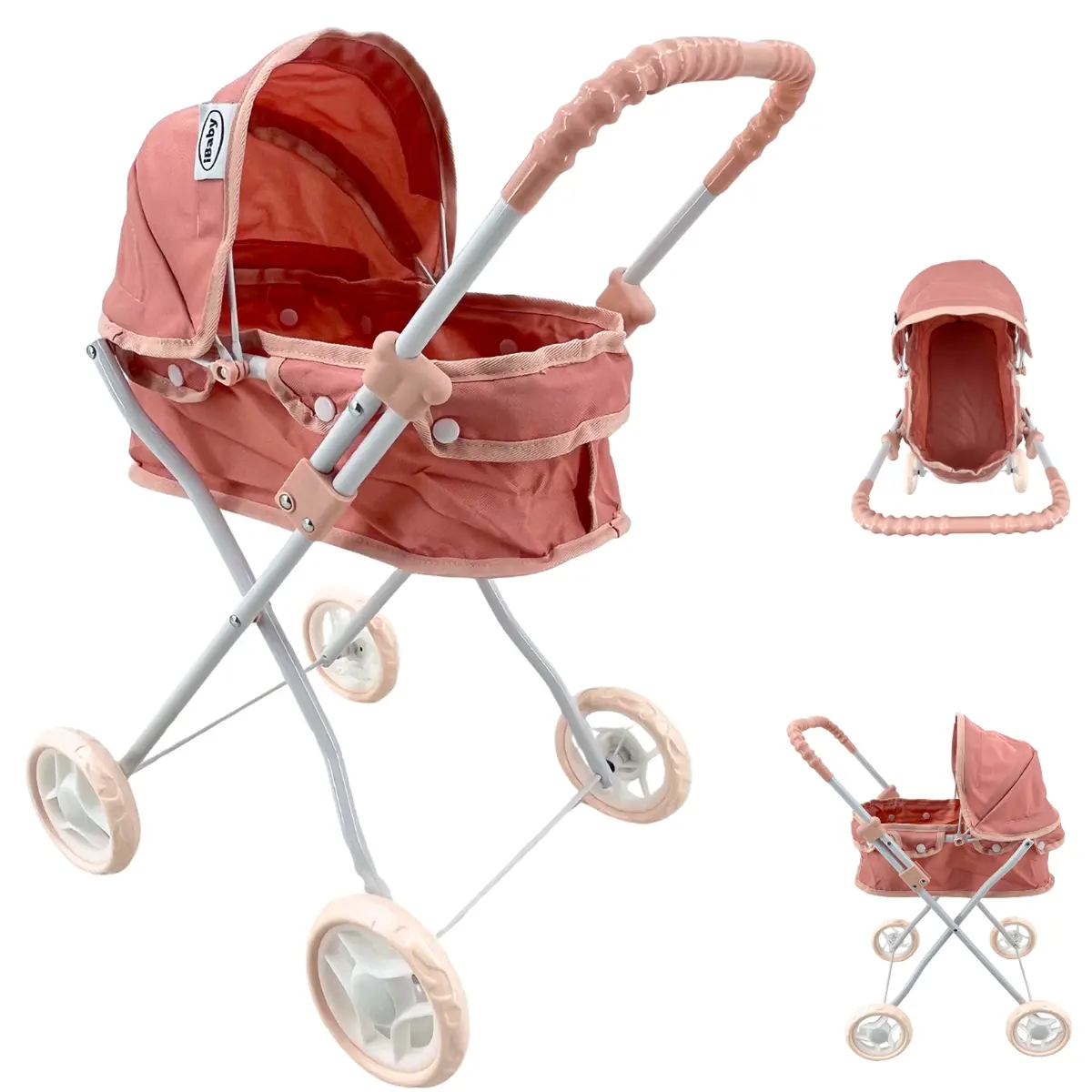 Carriolita De Juguete Flamenco Salmone Plegable Ibaby 1