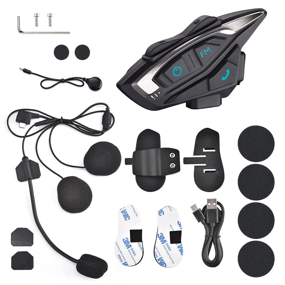Ahr Helmet Bluetooth Headset 5.1 Intercom 2 Riders Noise Cancel 1