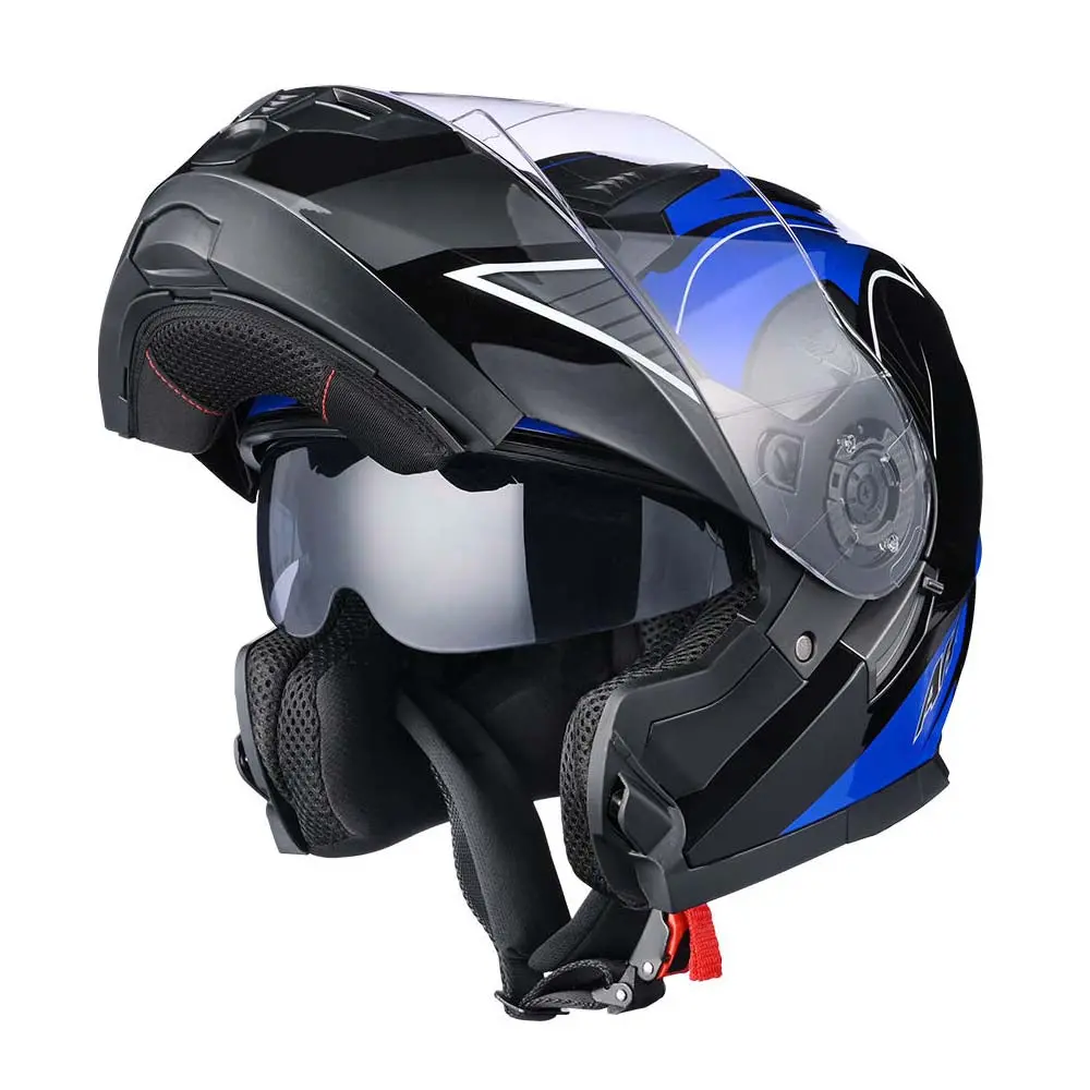 Ahr Run-M3 Modular Helmet Flip Up Dot 2-Visors Blue 1