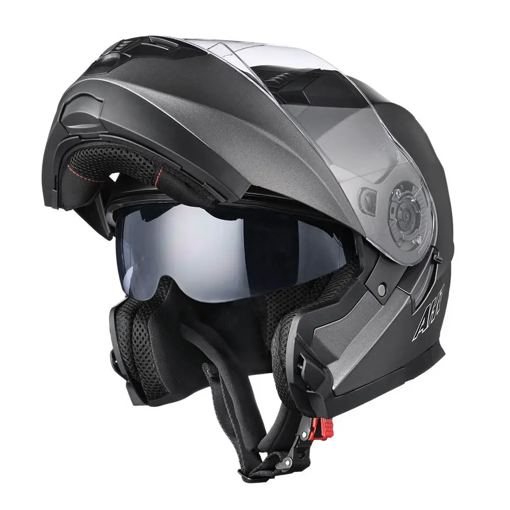 Ahr Run-M3 Modular Helmet Flip Up Dot 2-Visors Gray 1