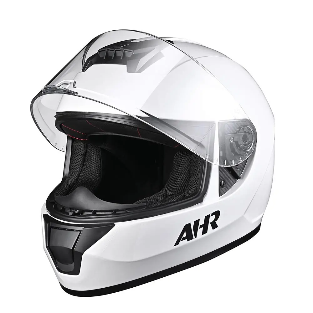 Ahr Run-F3 Dot Motorcycle Helmet Full White 1