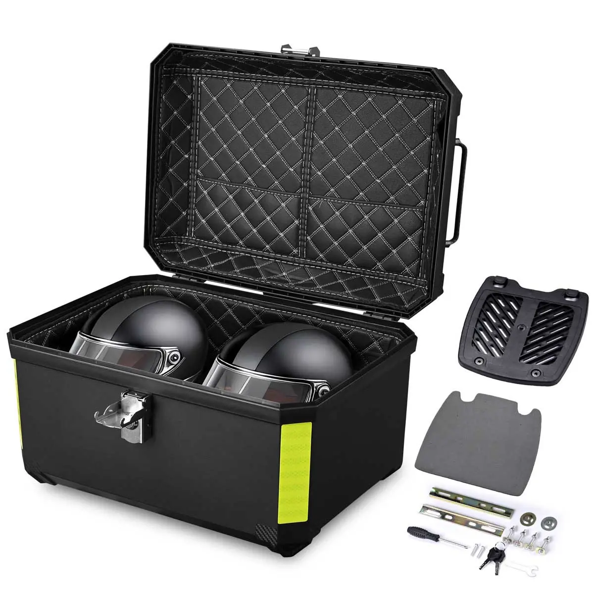 Yescom Motorcycle Trunk Box With Backrest Scooter Tour Pack 1