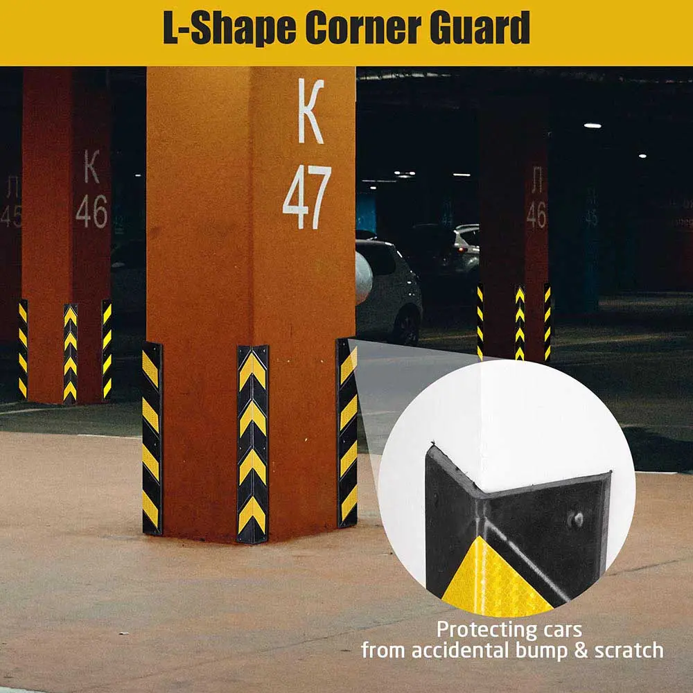 Yescom 2Pcs Rubber Corner Guards For Walls Reflective 31" 2