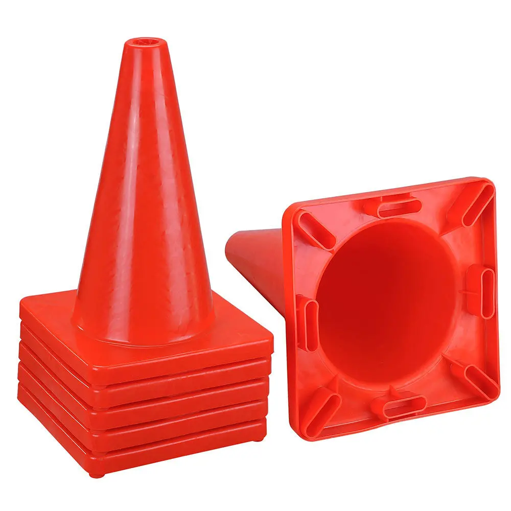 Yescom 6Pcs 18-In Road Traffic Safety Cones Fluorescent Red 1