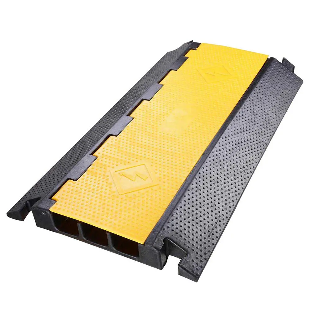 Yescom Cable Ramp Protector Rubber Cable Cover 3-Channel For 2" Cables 1