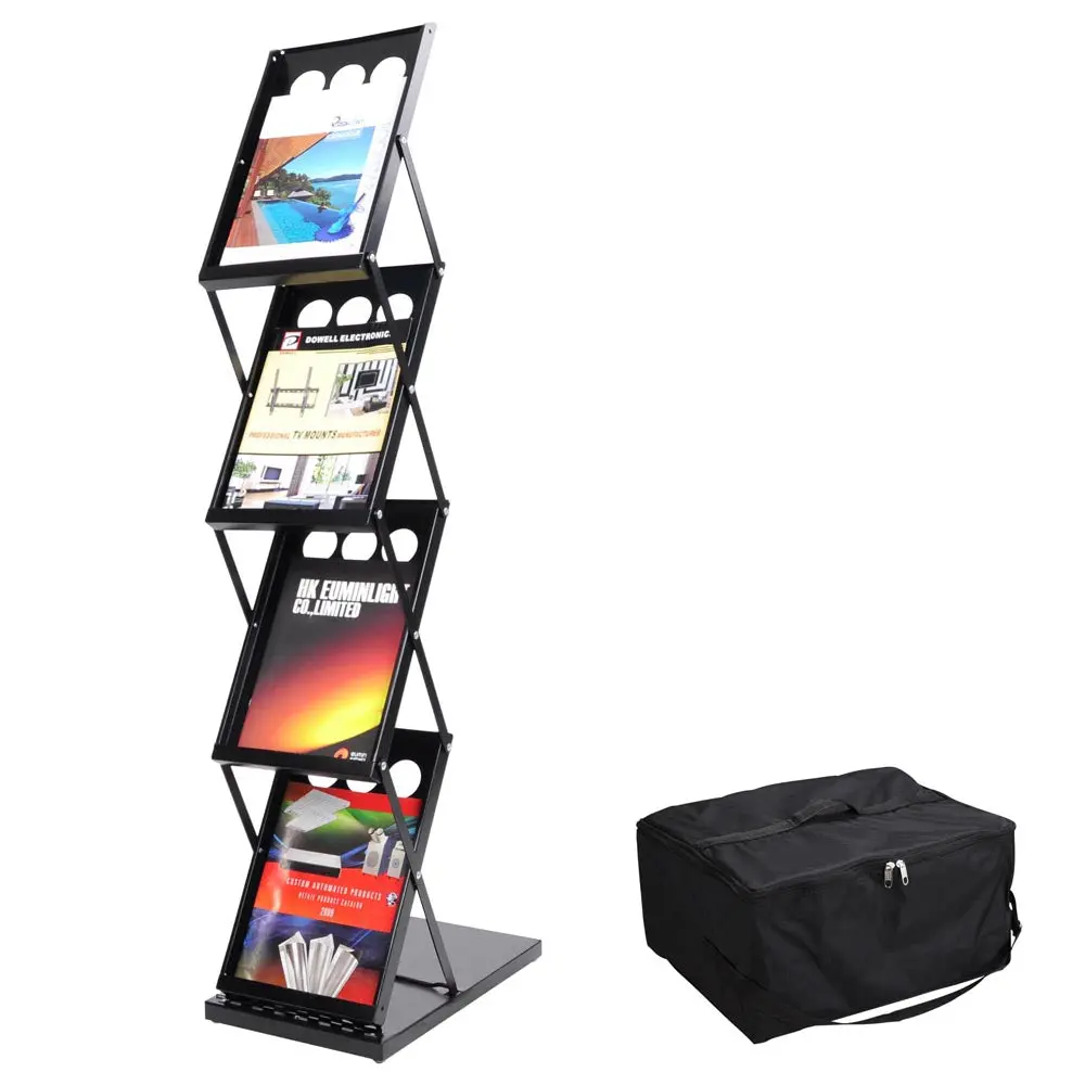 Yescom Collapsible Literature Rack Display Stand 4 Pocket W/ Bag 1