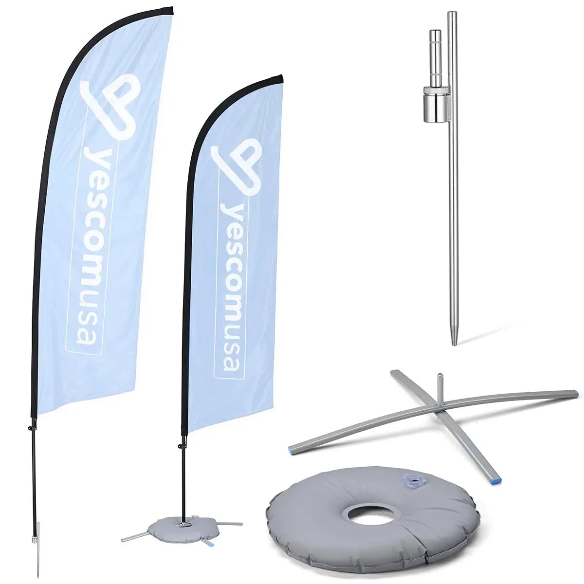 Yescom Feather Flag Pole Kit - 10 Sets, Base Type Options 1