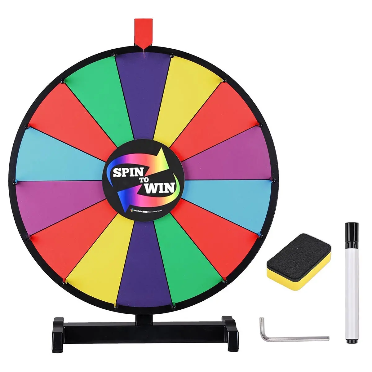 Winspin 18" Tabletop Prize Wheel Dry Erase, Dark Rainbow 1