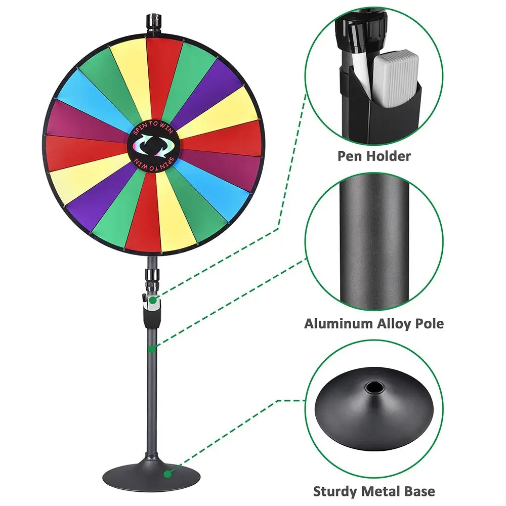 Winspin 36" Prize Wheel Floor Stand Tabletop 18-Slot 2