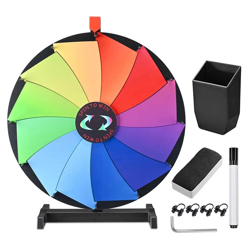Winspin 24" Tabletop Colorful Dry Erase Prize Wheel Pinwheel 1