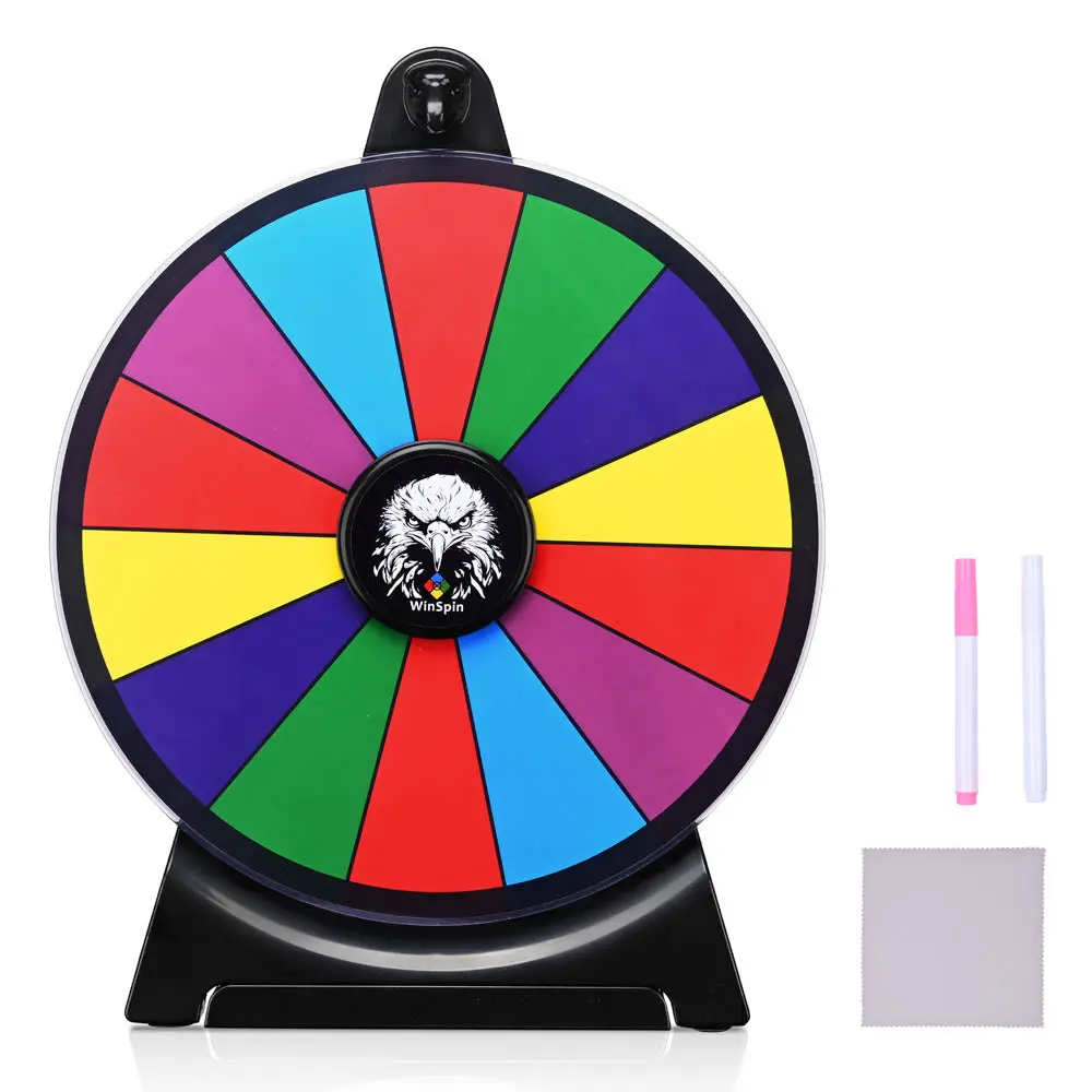 Winspin 12" Prize Wheel Tabletop Lay Flat With Bald Eagle Head 1