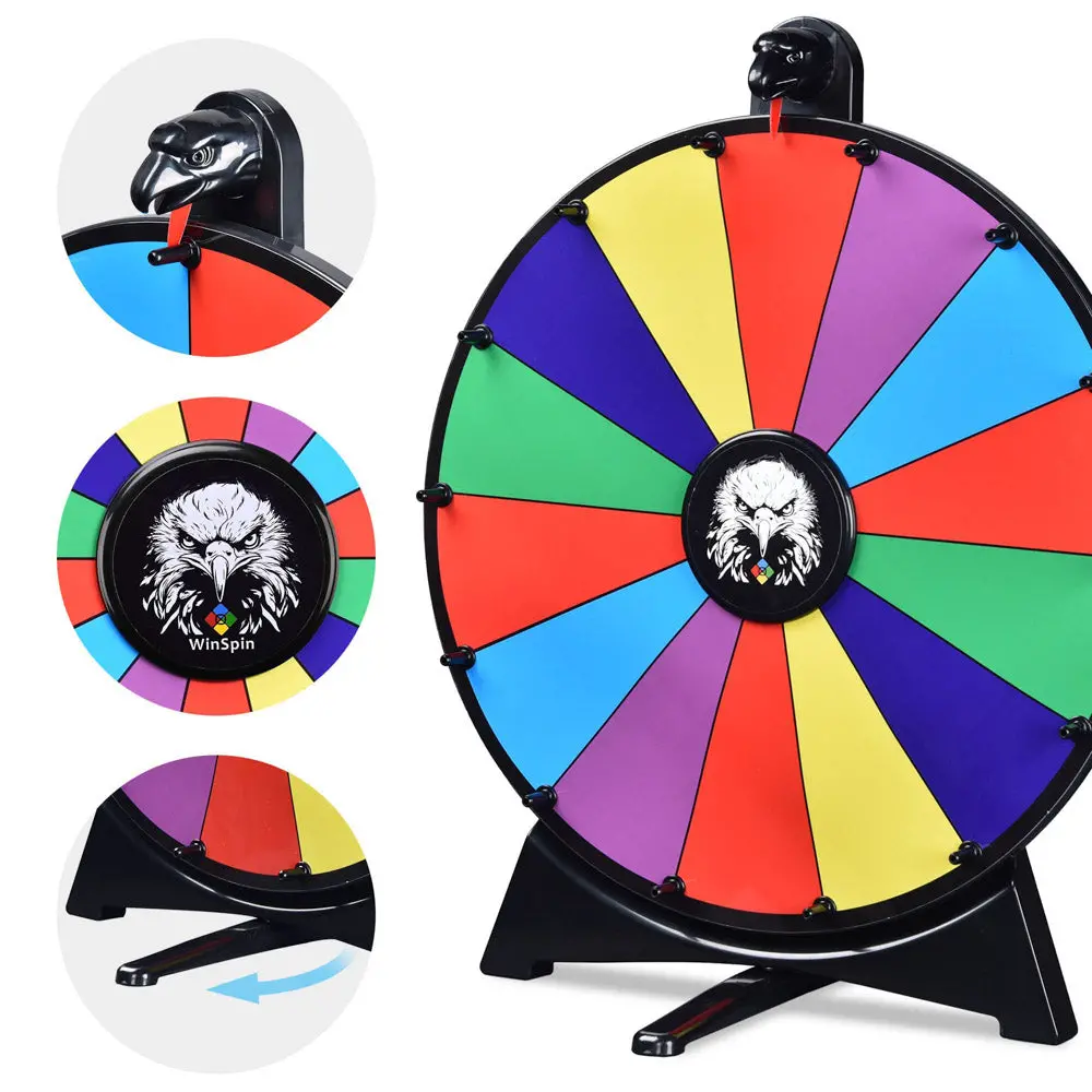 Winspin 20" Prize Wheel Tabletop Lay Flat With Bald Eagle 1