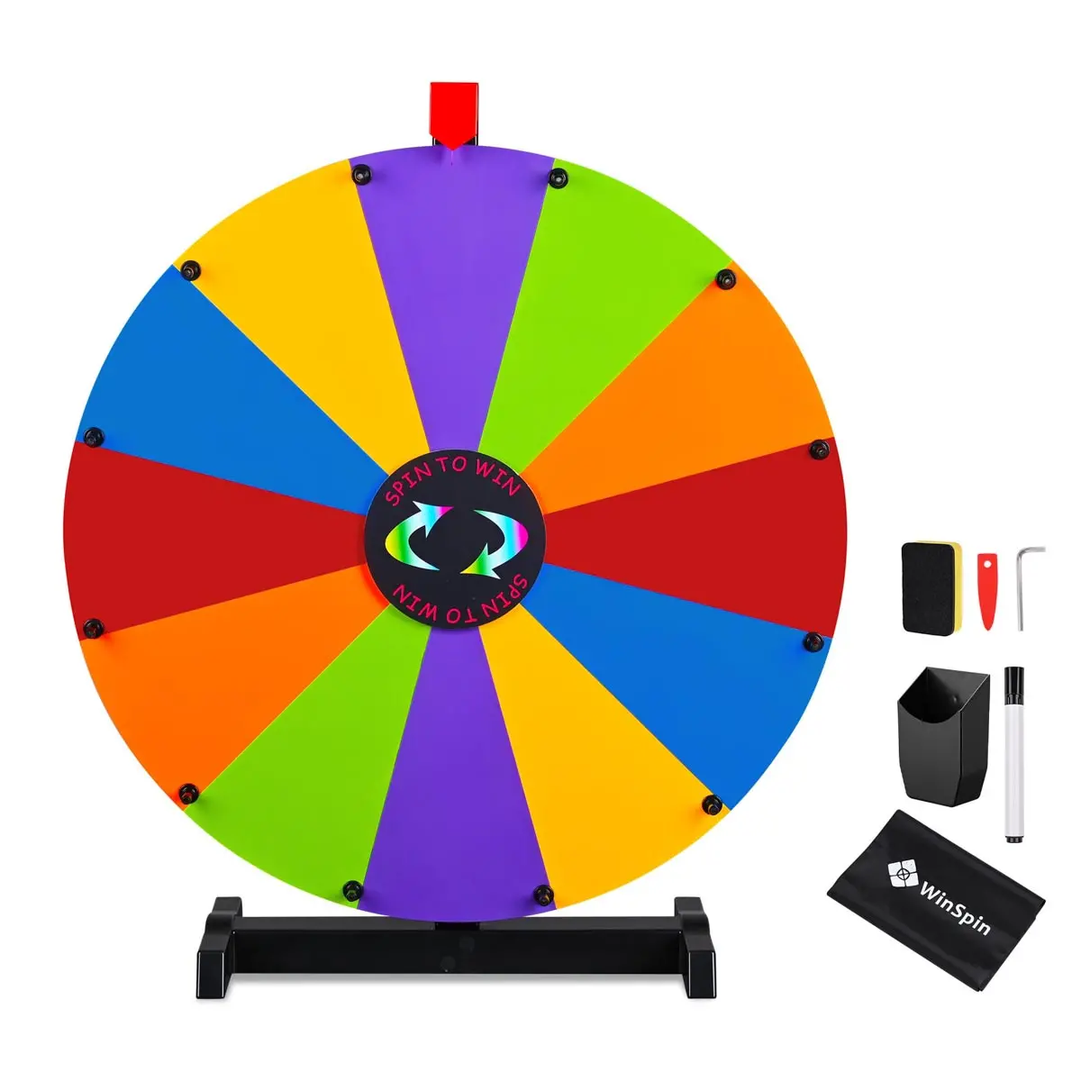 Winspin 24" Modular Dry Erase Spin Wheel Customizable Color Slots(12) 14