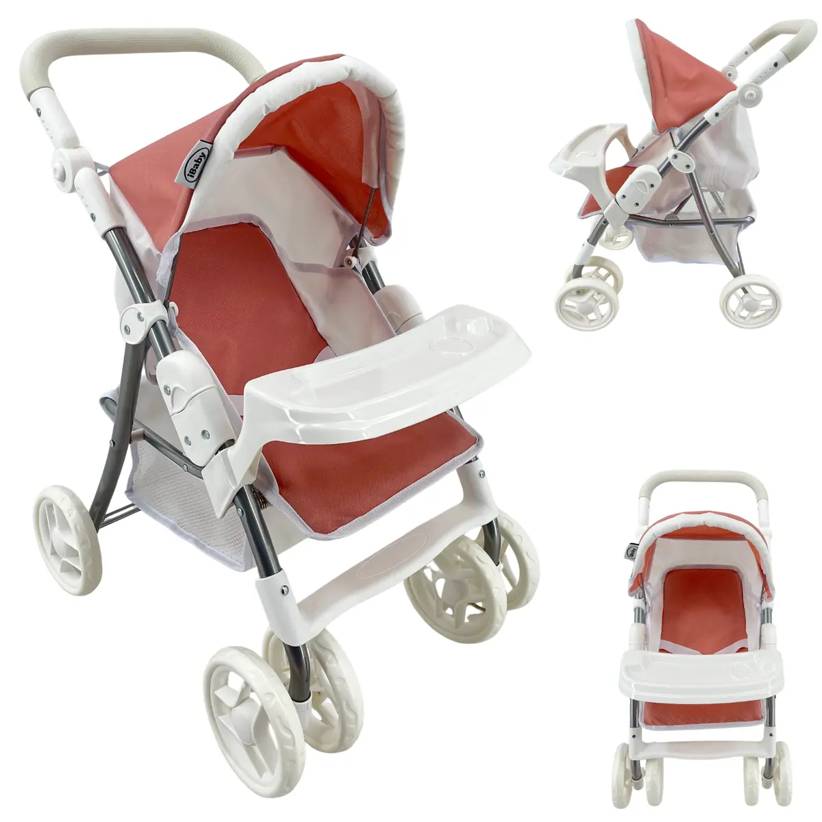 Carriola Para Muñeca Con Asiento De Posiciones Llantas Giratorias Plegable 12584 Jianna Bianca Ibaby 1