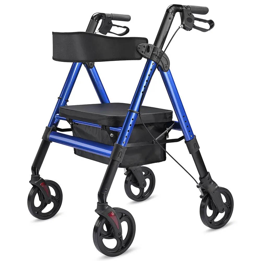Yescom Rollator Walker With Seat Backrest 8" Casters 450Lbs Capacity 1