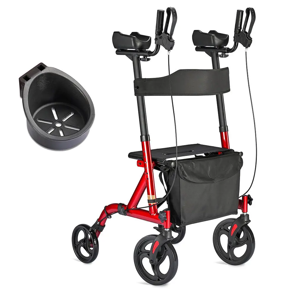 Yescom Upright Walker Stand Up Walker Folding Rollator 4 Wheels 1