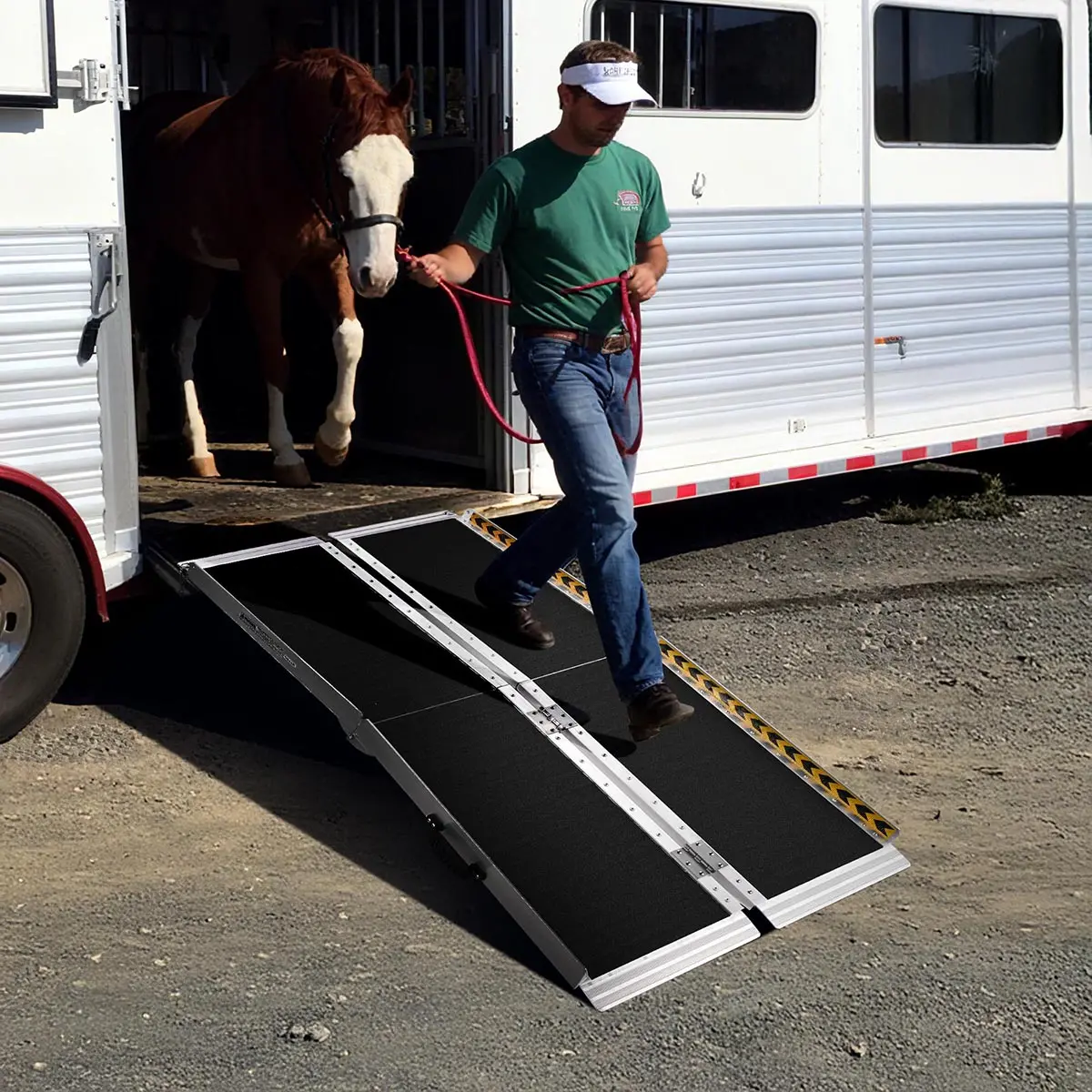 Yescom Aluminum Wheelchair Ramp 600Lb Capacity 5'X29" Non-Slip Surface 1