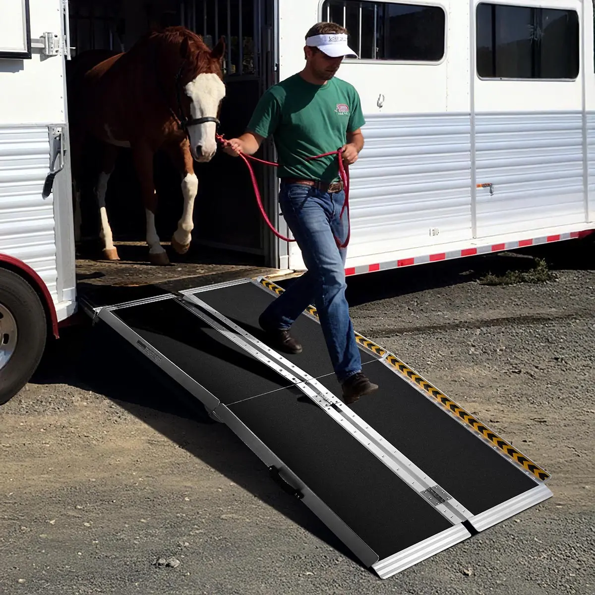 Yescom Wheelchair Ramp 600Lb Capacity 6'X29" Aluminum W/ Non-Slip Surface 1
