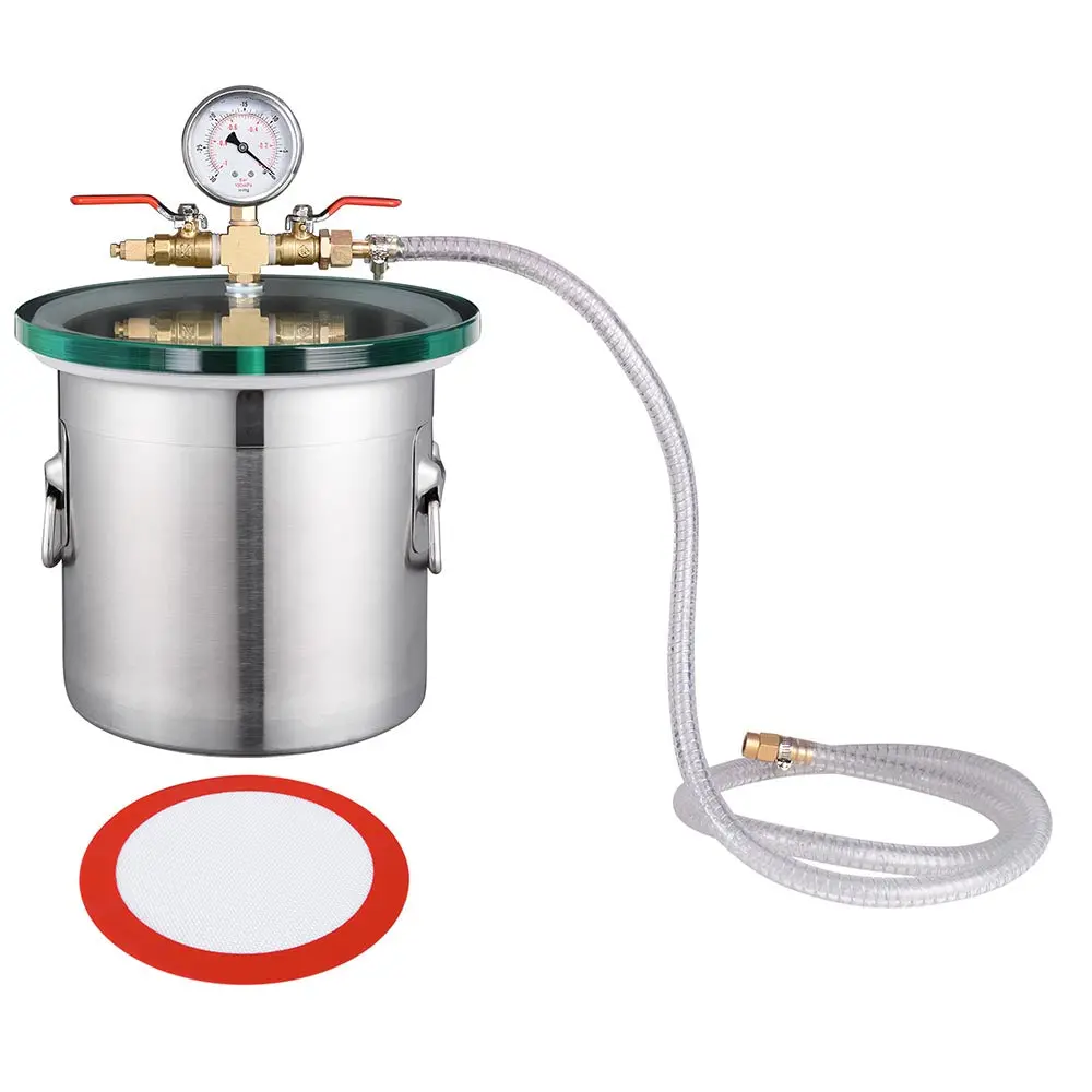 Yescom Vac Chamber Degasser W/ Gasket Lid 2 Gallon Stainless Steel 1