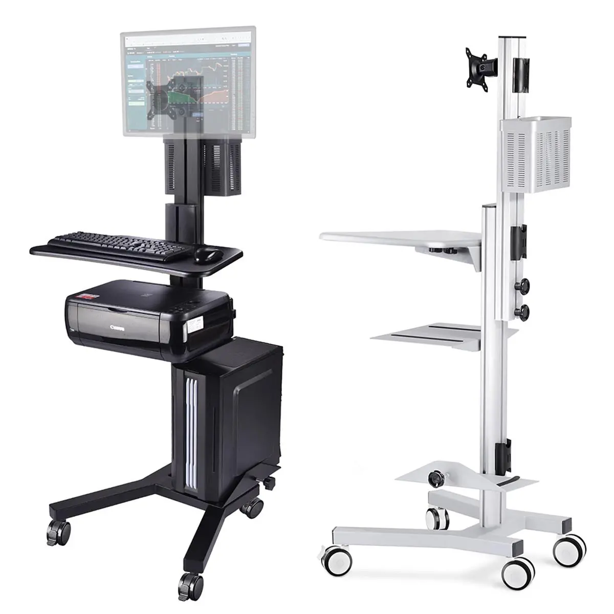 Yescom Pc Computer Desktop Rolling Mobile Cart Workstation (Preorder) 1