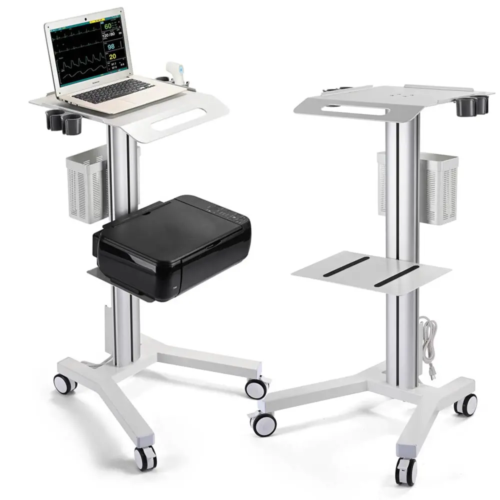 Yescom Rolling Laptop Cart With Power Outlet 1