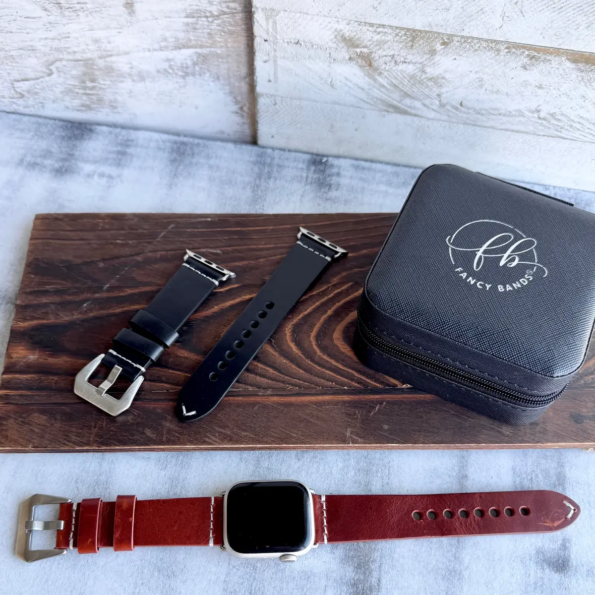 Classic Leather Band For Apple Watch Two Colors Available 1