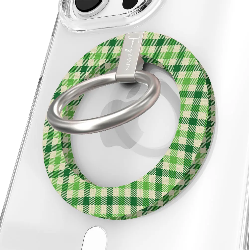 Green Gingham Darling Hold It Fancy Magsafe Grip Ring 1