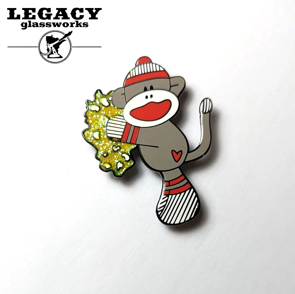 Slab Daddy Sock Monkey Hat Pin 1