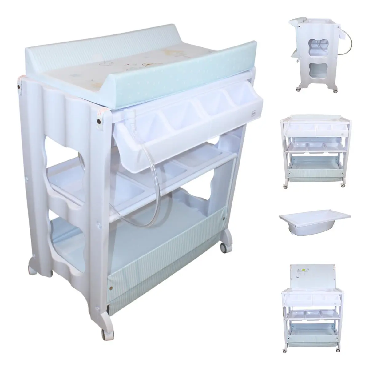 Bañera Para Bebé Organizador Y Cambiador Cascate - Ibaby Azul Cascate 1