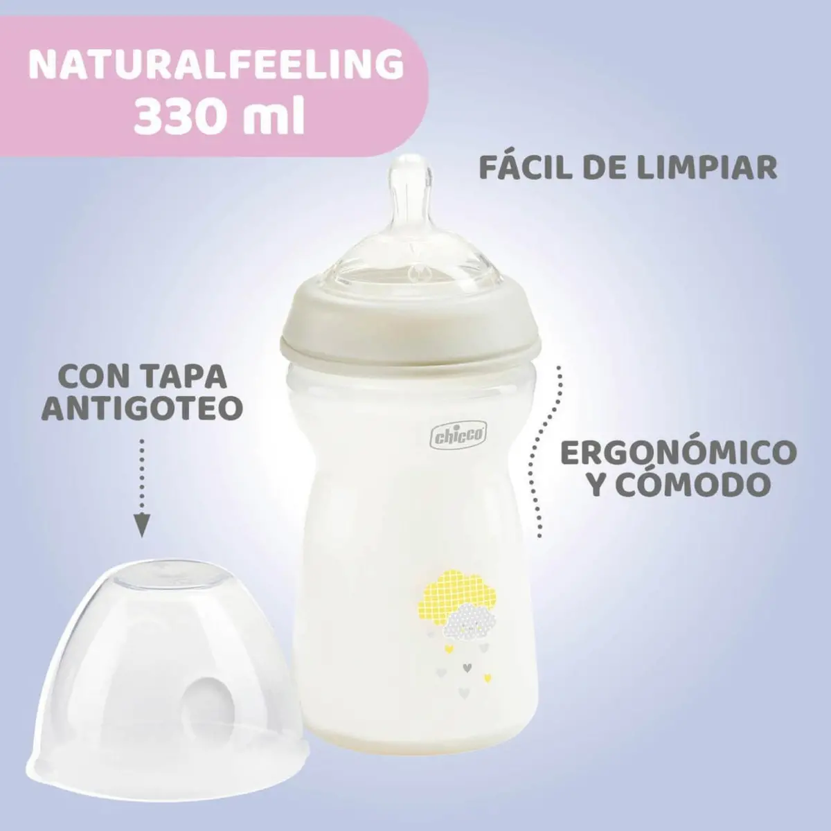 Biberon Natural Feeling 330Ml - Azul 5375 Chicco 2