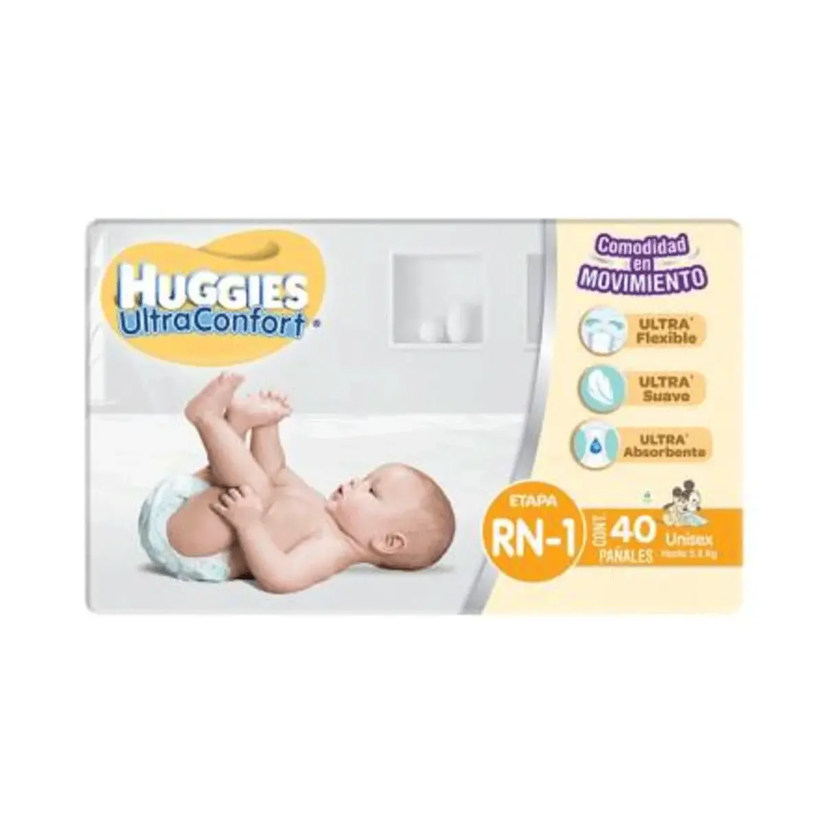 Pañales Huggies Ultraconfort Etapa 1 Recien Nacido 40 Piezas 64543 1