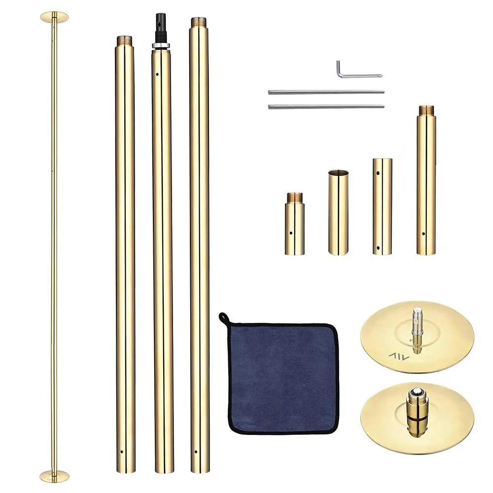 Yescom 12Ft Golden Portable Spinning Dance Pole D45mm 1